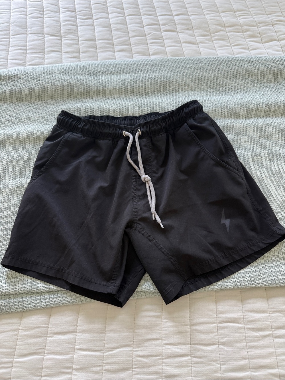 Youth Bruce Bolt black athletic shorts with built in liner